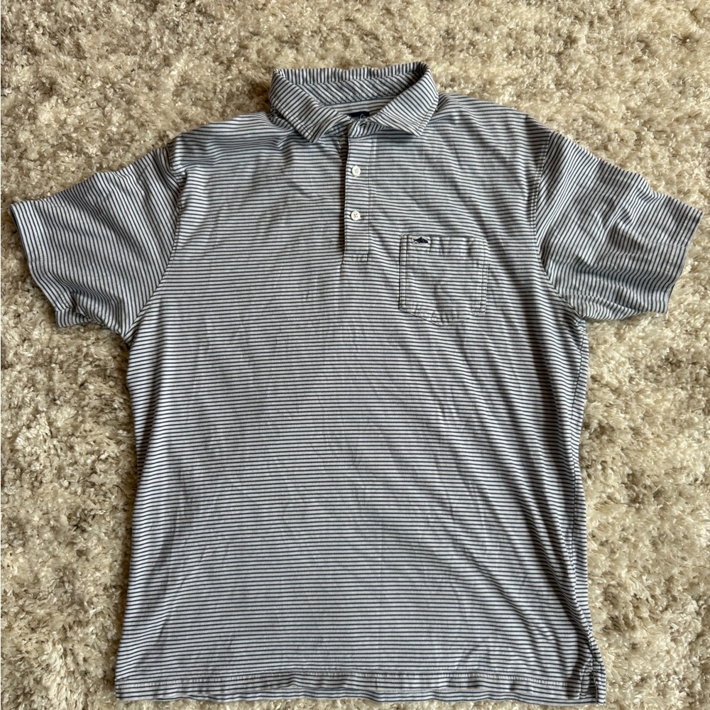 Fish Hippie Navy Striped Polo